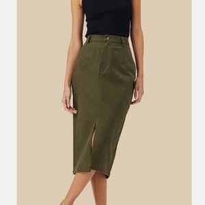 Amour Vert Lina Organic Cotton Skirt in Calla Green